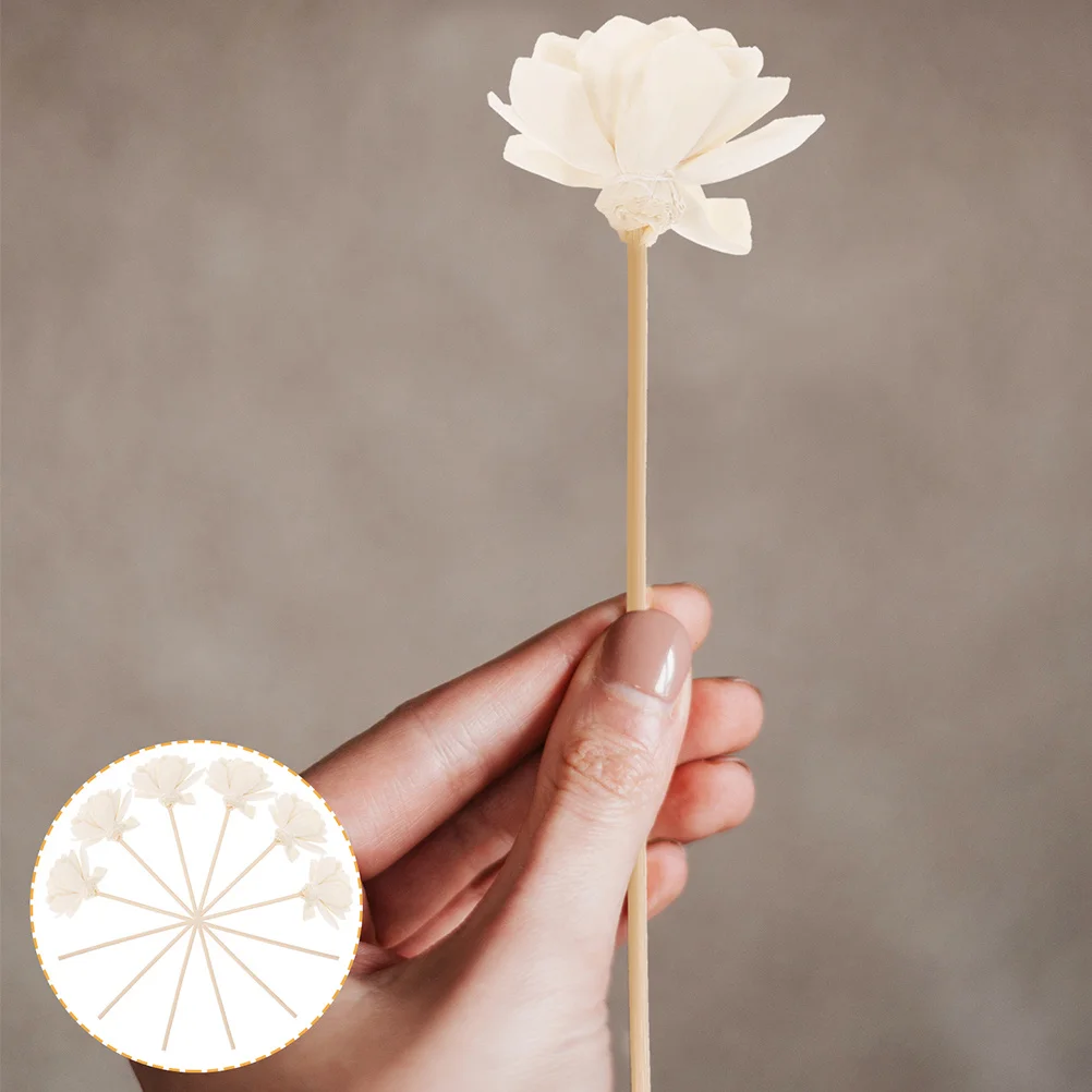 

8pcs Aroma Diffuser Sticks Natural Rattan Wood Flower For Home Office Decor Longlasting Essential Oil Dispenser Refills