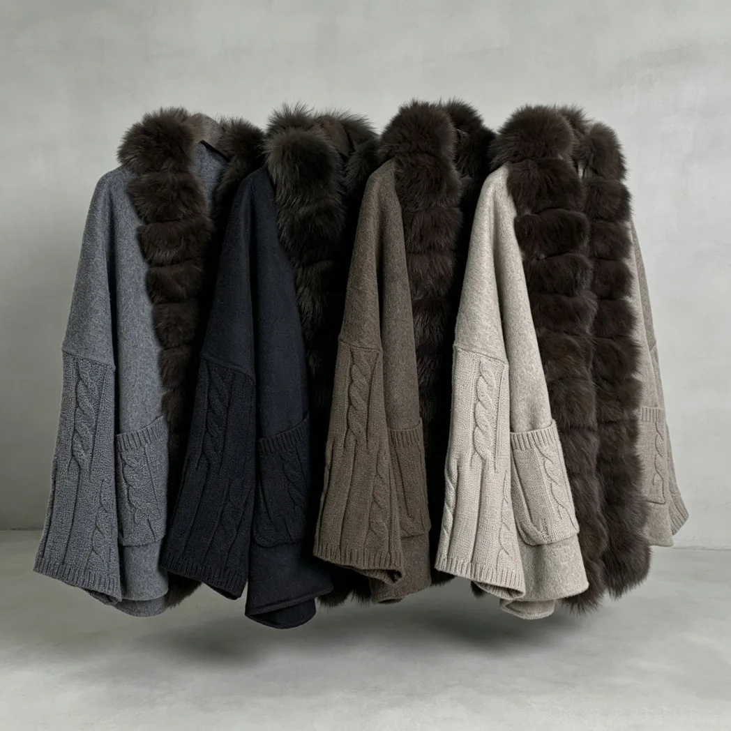 OFTBUY Women's Wool Overcoat Women Winter Coats Woman Clothes New Arrival Wool Trench Coat Double Sided Knitted Patchwork