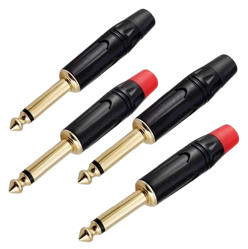 Mono Stereo Solder Type Connector for Guitar Microphone Speaker Cable 6.35mm Audio Plug