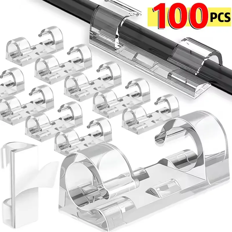 5-60Pcs Cable Clips Organizer Drop Wire Holder Cord Manageme