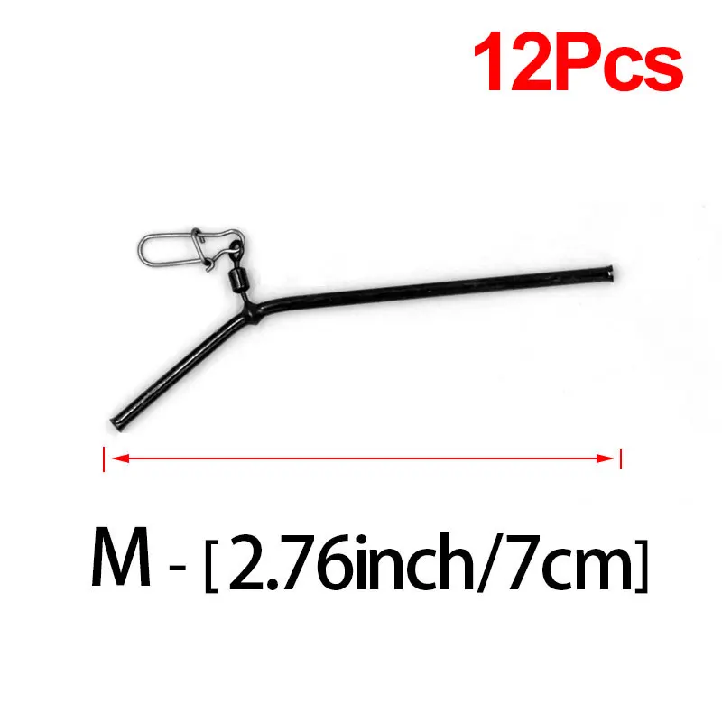 Topranc 12Pcs Anti Tangle Meer Angeln Zubehör Angeln Balance Messing Rohr Stecker L-Form Booms Zubehör Größe 5/7/9/12CM