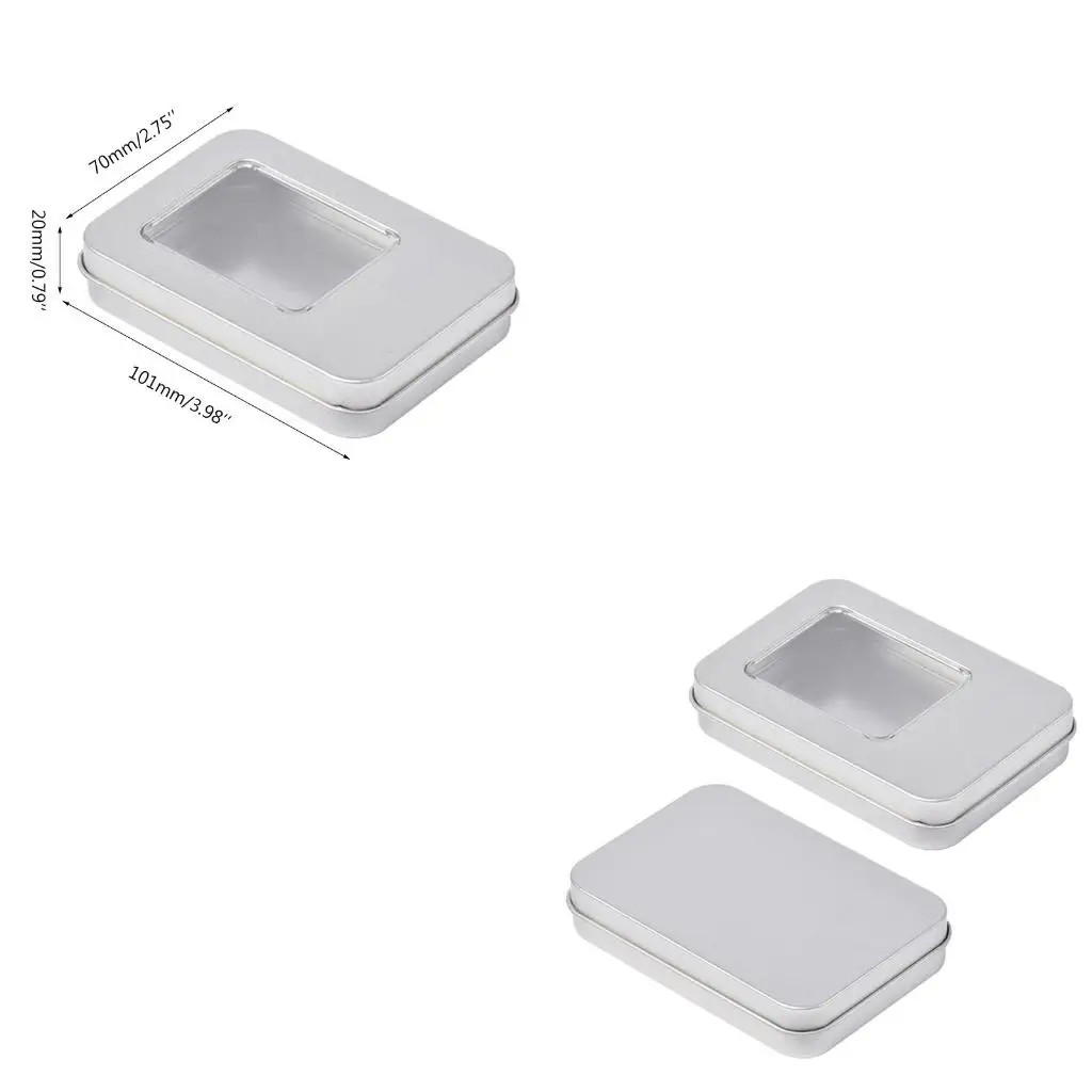 Q39E Rectangle Metal Card Box Playing Cards Container Jewelry Storage for Case Packin