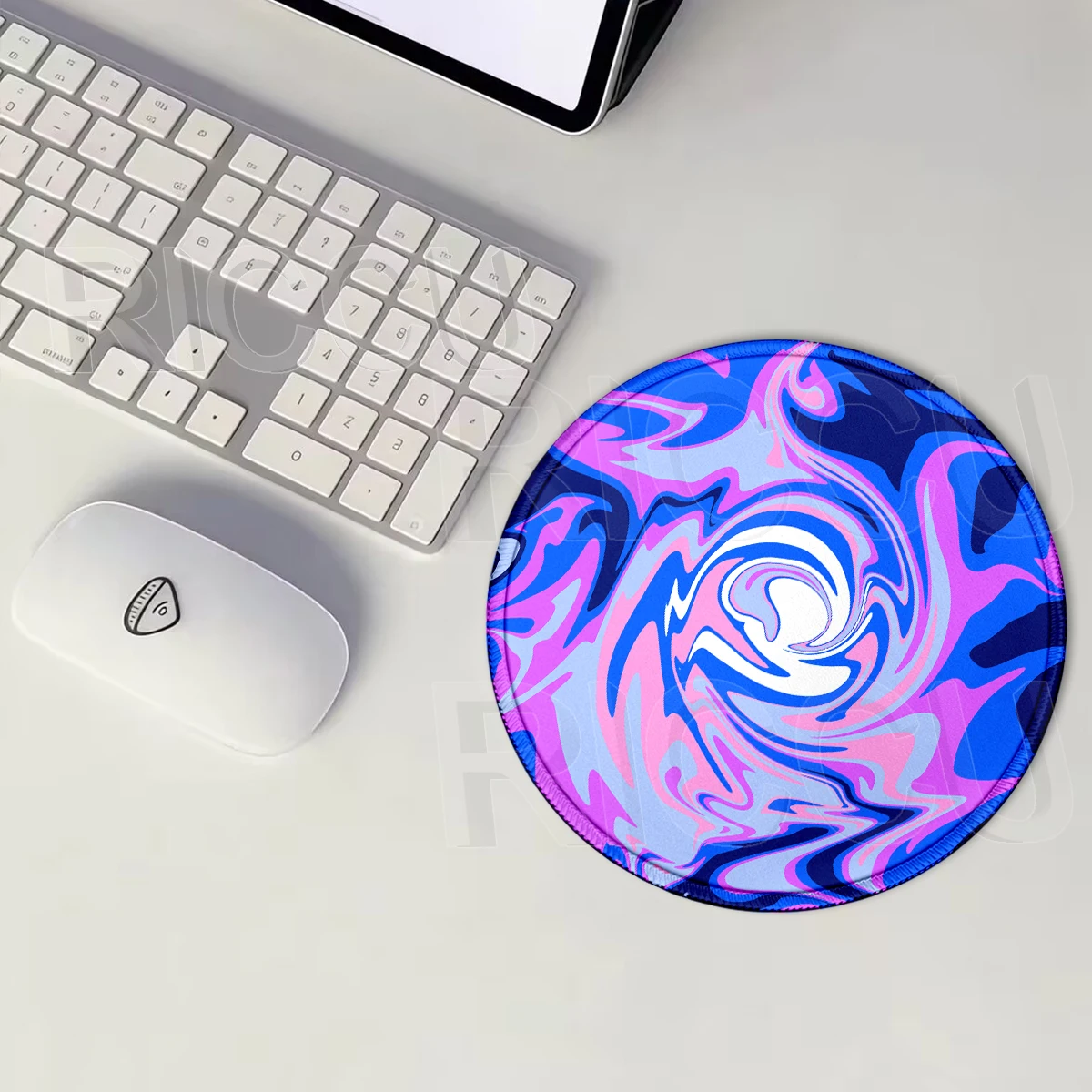 Strata Liquid Mouse Pad Round Desktop Protection Desk Mat E-Sports Rubber Lock Edges Mouse Mat Office Accessories CupPad Playpad