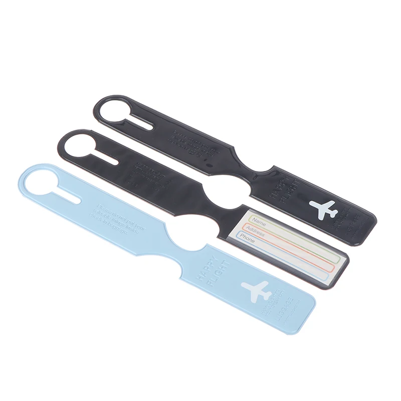 Sangles d'étiquettes de bagage mignonnes, étiquettes abrasives, nom d'identification de valise, adresse, accessoires d'avion en PVC