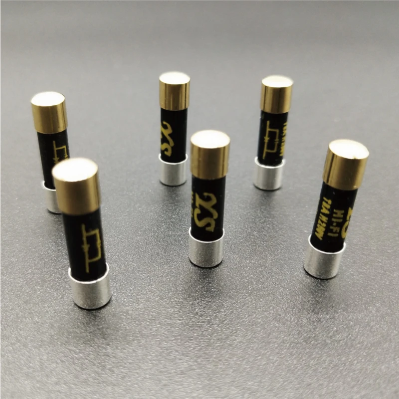 1PCS YS HIFI Fuse Gold Plated Silver Cap Nano CD Audio Amplifier Tube Amp Decoder Fuse 125mA-20A 5x20mm 6x32mm
