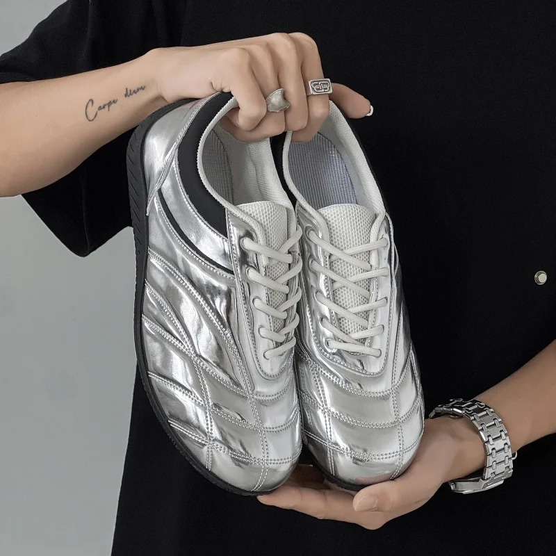 

Модная легкая дышащая однотонная обувь, весна-осень 2024, новая мужская повседневная обувь, деловая мужская обувь на плоской подошве с круглым носком 7