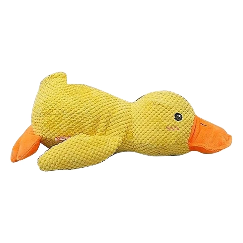 Furry Plush Duck Dog Quack Chewing Toy Safe Toy with Rattle Sound Toy Gift for Kitten Rattle Sound