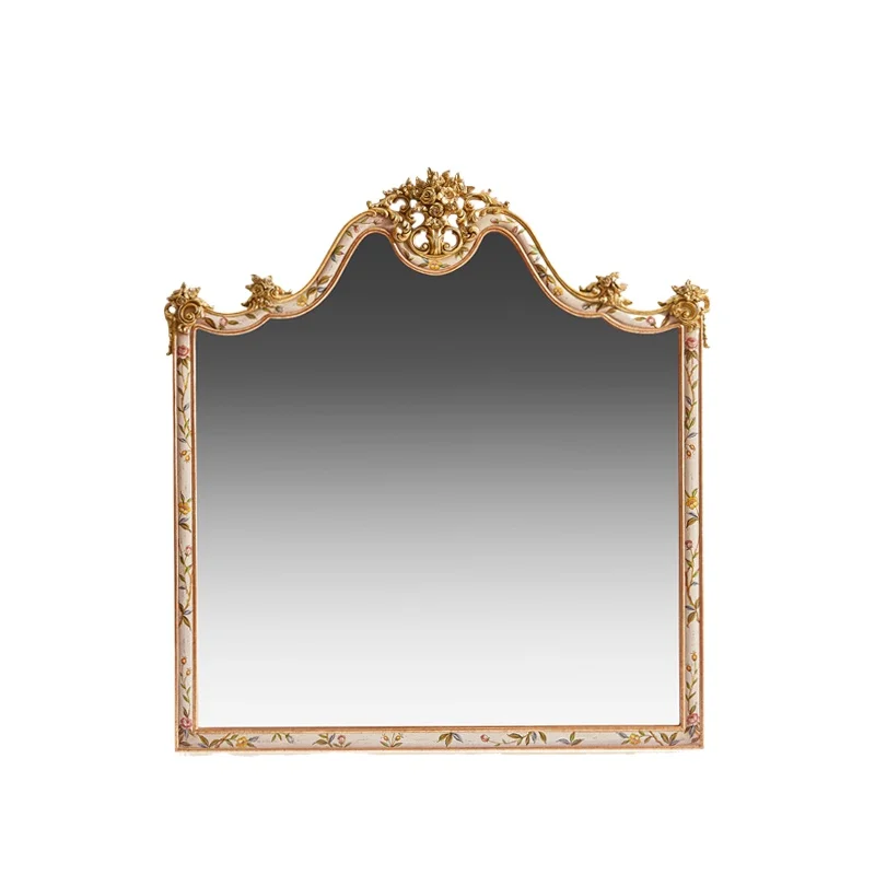 European retro vanity mirror wall-mounted fireplace French wall-mounted, bedroom cloakroom vanity mirror