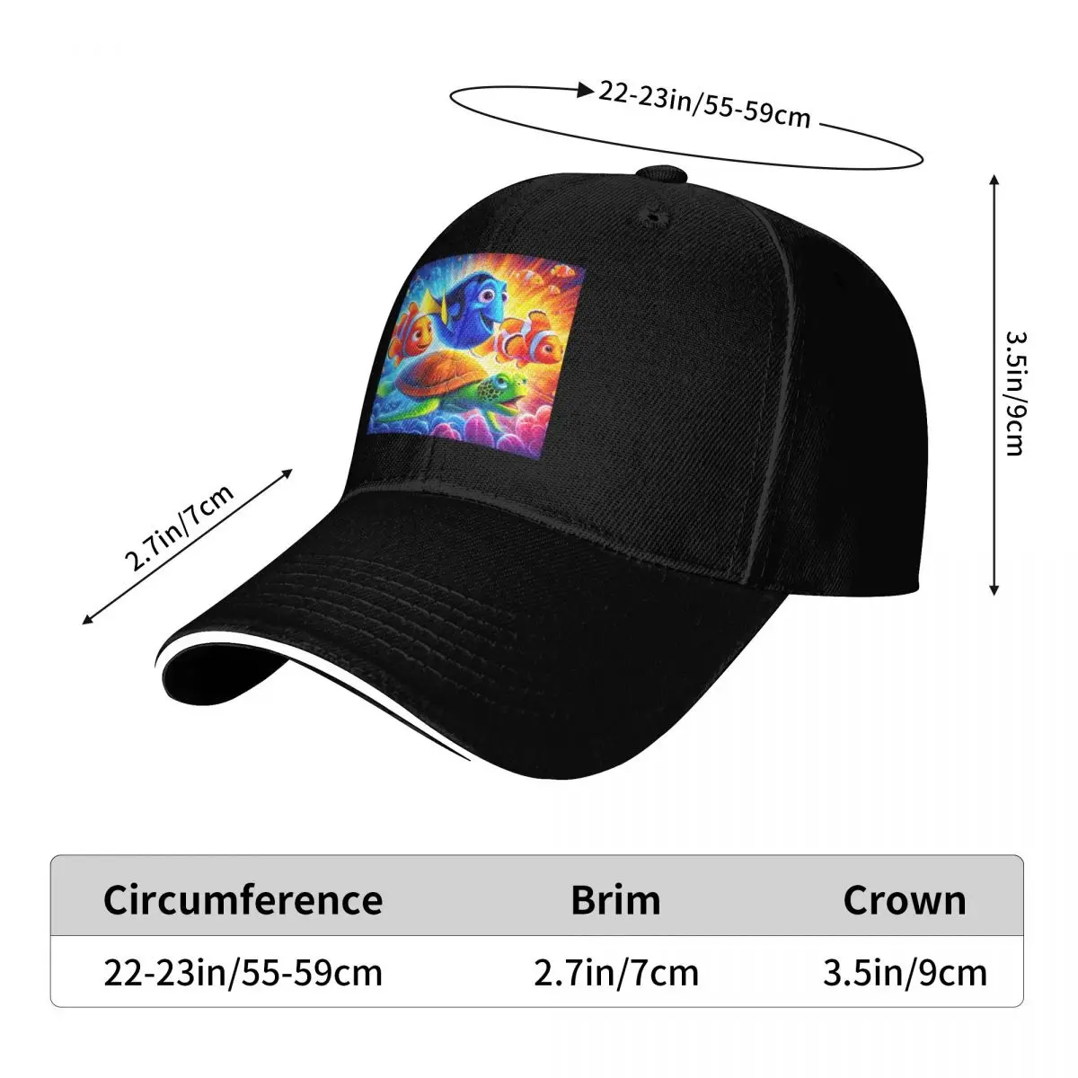 Finding Nemo Cap Fashion Casual Baseball Caps Adjustable Hat Hip Hop Summer Unisex Baseball Hats Customizable Polychromatic