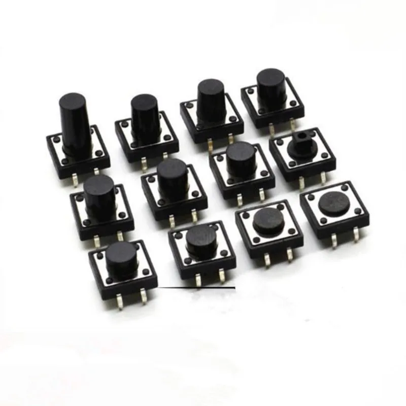 20pcs 12 x 12mm x 4.3/5/6/7/8/9/10/11/12/13/14/15/16/17/18mm Momentary Push Button Tactile Tact Switch Non lock 4 Pin