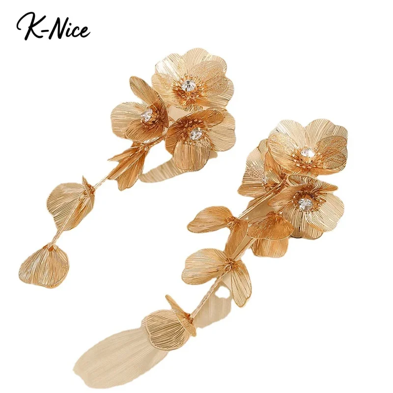 

Extra Long Party Earrings Waterfall Rose Jewelry, Luxury Accessories