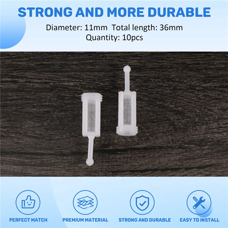 AEA9-10Pcs البلاستيك الجاذبية نوع رذاذ تصفية وعاء قطر 11 مللي متر الطول الإجمالي 36 مللي متر يمكن أن تتكيف مع معظم المذيبات #2