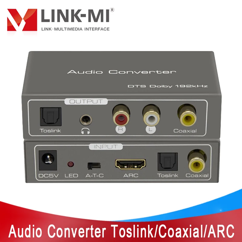 

Audio Format Converter Toslink/Coaxial/ARC/stereo Input channel can be selected by switch button Audio Converter