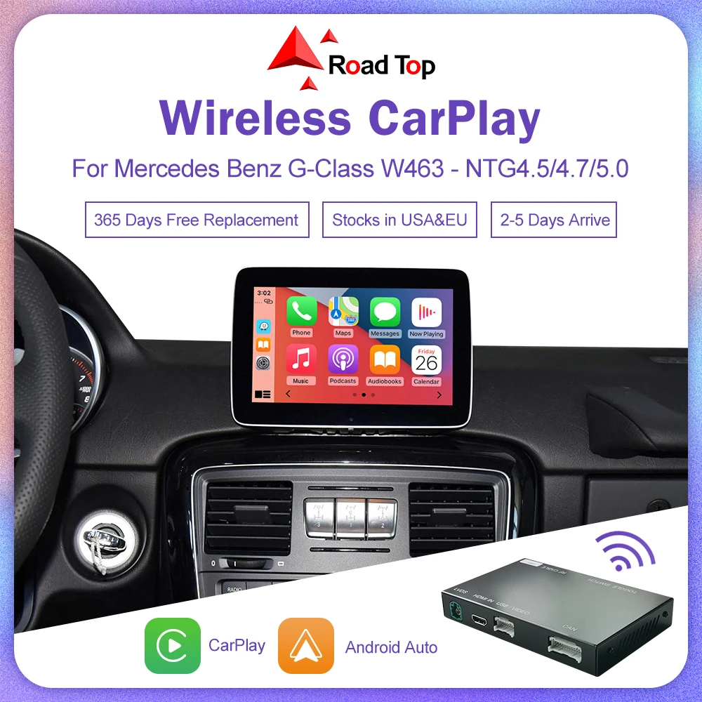 Wireless CarPlay for Mercedes Benz G-Class W463 2012-2018 G63 G65 AMG G500 G 63 65 500 , with Android Auto Mirror Link Camera