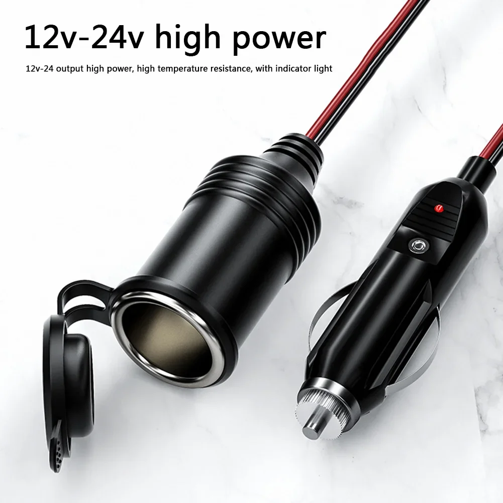 

12V 24V 20A Socket Plug 0.6M/1.5M/4M Cigarette Lighter Female Power Extension Cable Car Cigarette Lighter Socket Extension Cord