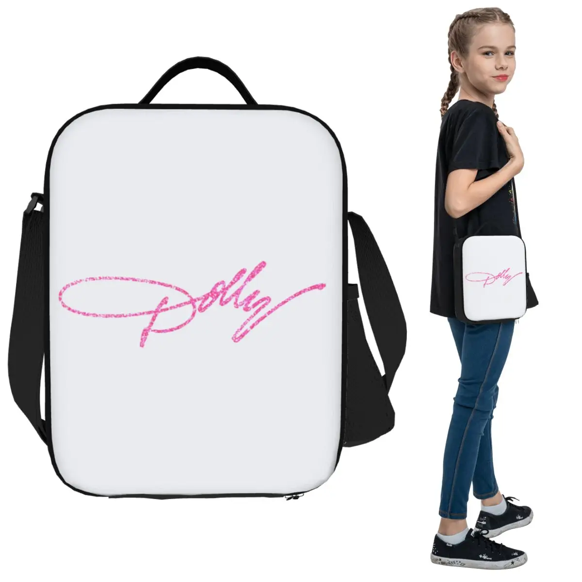 

Долли Партон, розовая блестящая изолированная сумка для обеда для женщин, офисный холодильник, термосумка для еды, герметичная коробка для завтрака, контейнер