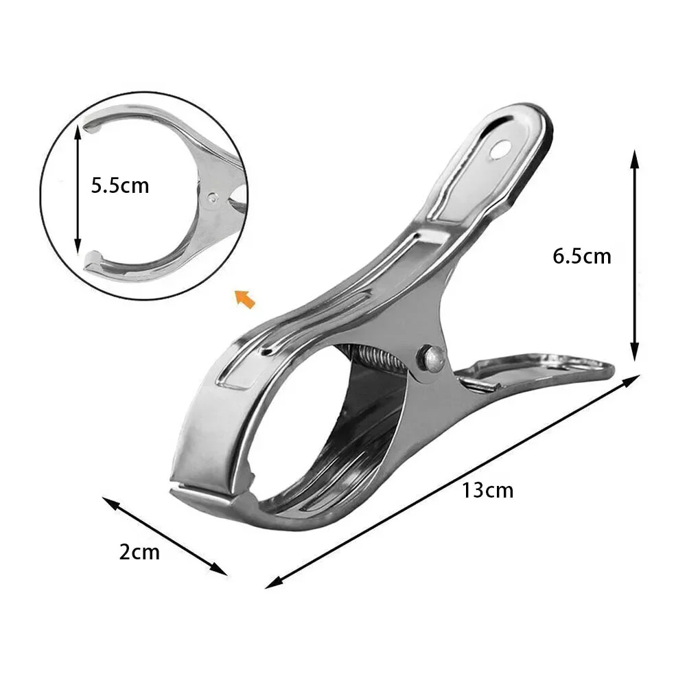 Beach Hanger Clamp 13 * 6.5cm 6pcs Durable Skid Resistance Stainless Steel Duvet Cover And Clothes Pin The Clothes