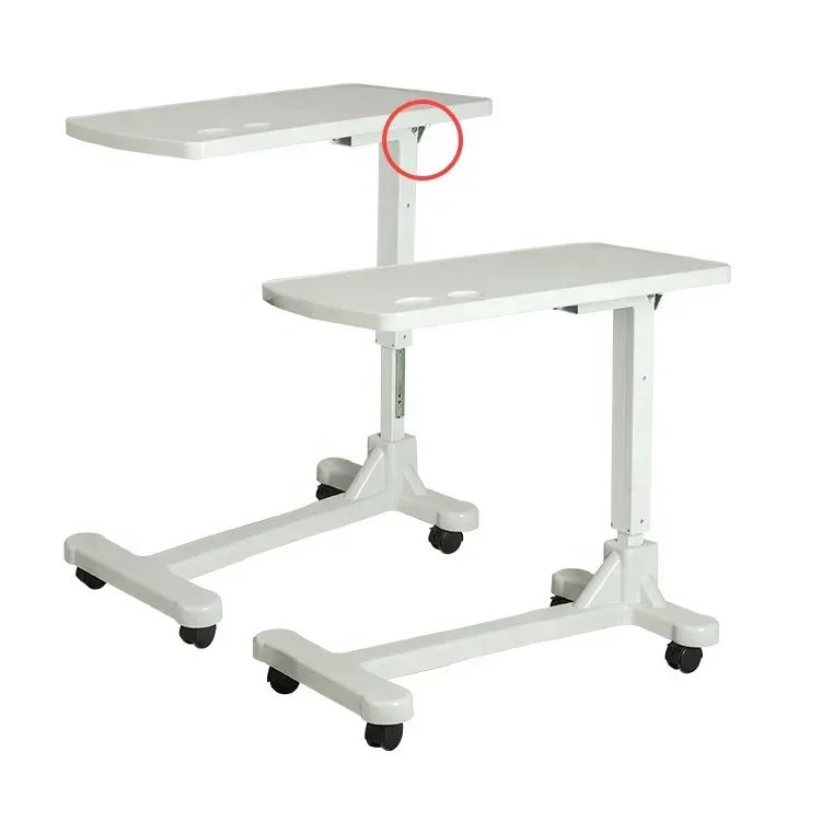 Hospital Abs Movable Adjustable Over Bed Food Table Dining  For Patient