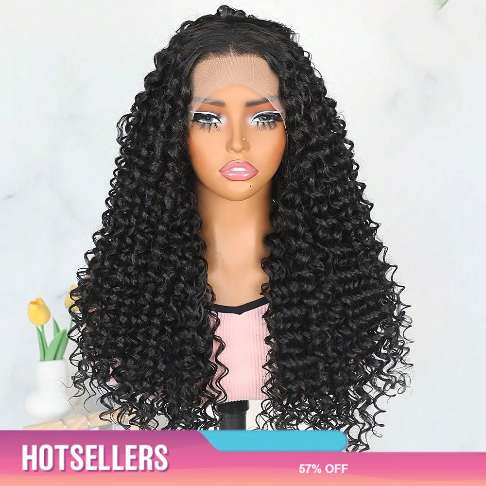 موجة عميقة الدانتيل الجبهة الباروكات شعر الإنسان 200% الكثافة 13x4 HD شفافة شعر مستعار مجعد عميق الرطب ومموج خصلات الشعر المستعار الإنسان للمرأة السوداء