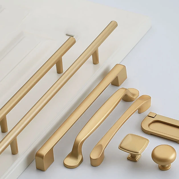 96mm/128mm/192mm American-style Aluminum Alloy Golden Cabinet Handles Drawers Door Handles Kitchen Hardware Accessories