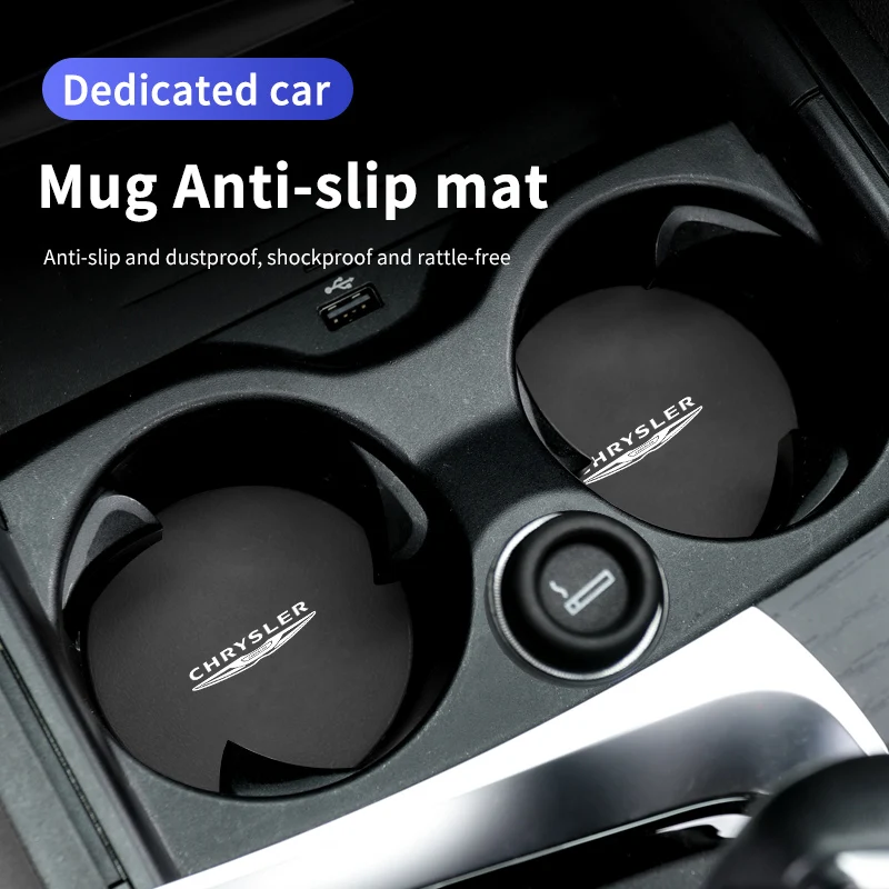 2Pcs Car Coaster Water Cup Holder Pad Non-Slip Mat Accessories For Chrysler Voyager Pacific Crossfire Sebring Android Aspen