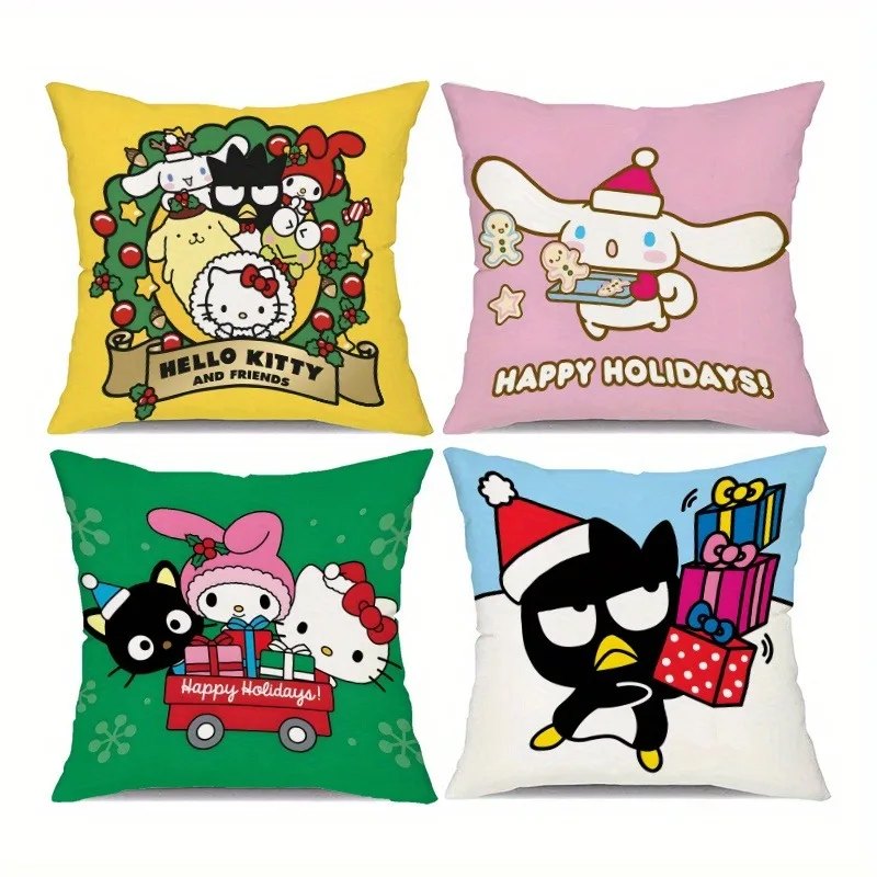 Christmas cute Sanrio pillowcase Kulomi, big-eared dog, Pacha dog, Melody cushion cover Kawaii room home decoration gift