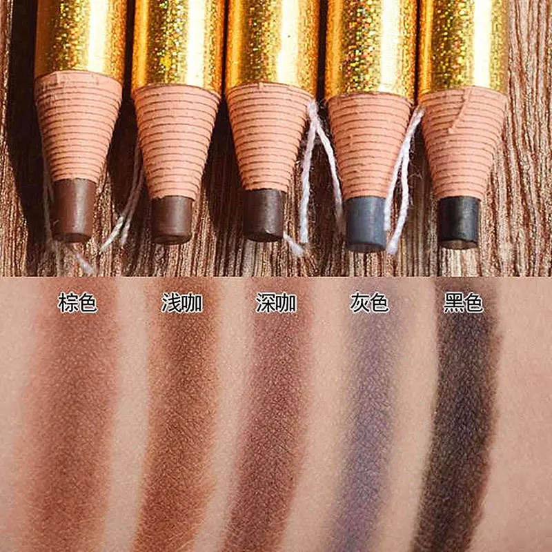 12Pcs/set Eyebrow Pencil Cosmetics for Makeup Tint Waterproof Microblading Pen Long Lasting Waterproof Blonde Brown Eye Brow