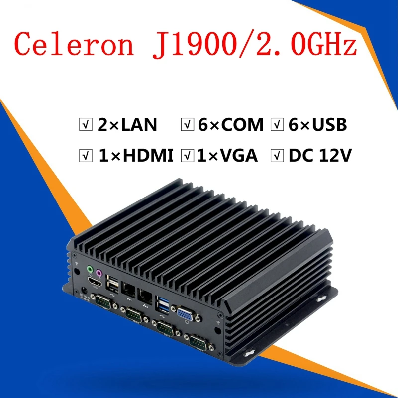 Low power Fanless Mini pc computer intel Celeron J1900 Core i3-5020U  Dual Lan Barebones  industrial Pc with parallel port