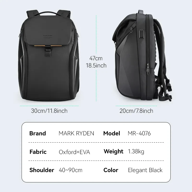 Mark ryden Luxury Brand Designer Men\'s Backpack Quality Waterproof 15.6 Laptop Backpack Urban Man Travel Bag School Backpacks