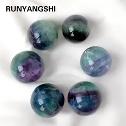 1pc Natural Stone Feather Fluorite Magic Ball Crystal Sphere Rock Polished Feng Shui Decoration Gift Reiki Healing Gemstone