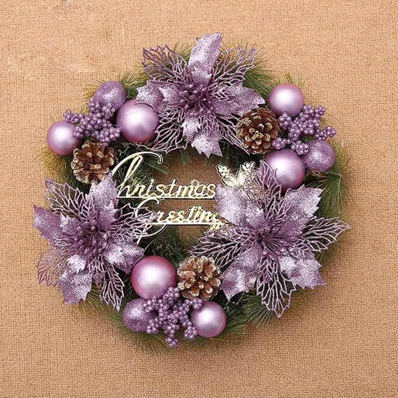 5/10 Stück Weihnachtsdekoration, künstliche Blumen, hängender Weihnachtsbaum-Anhänger für Heimdekoration, Party, Neujahr, Ornament-Zubehör – Detail 14