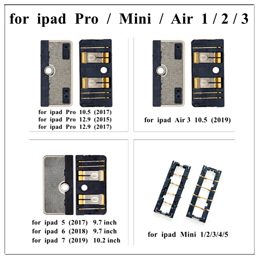 10Pcs Battery FPC Connector for Ipad Pro 9.7 10.2 10.5 11 12.9 Inch Air Mini 1 2 3 4 5 2017 6 2018 7 2019 On Board Flex Cable