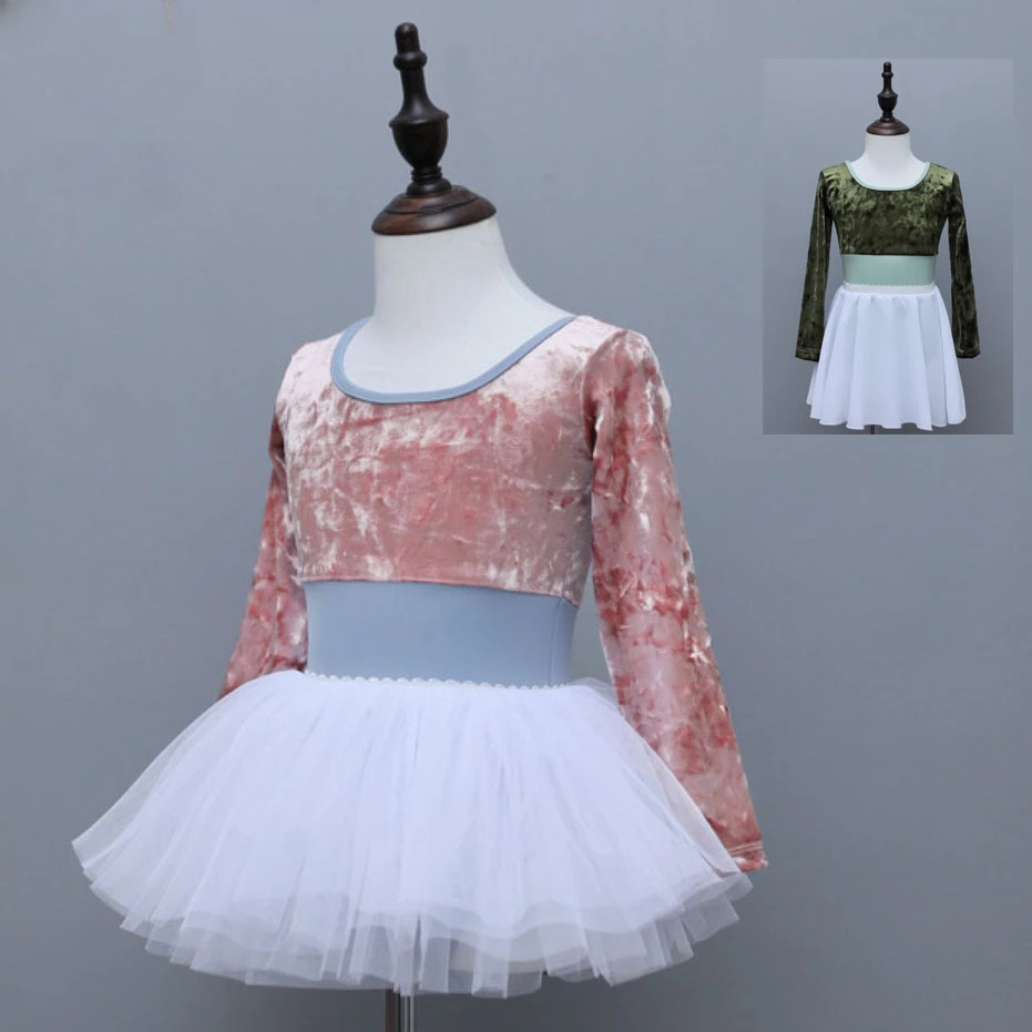 Vestiti per la pratica della danza classica per bambini autunno inverno vestiti nazionali caldi vestiti per il corpo in velluto esame manica lunga cinese