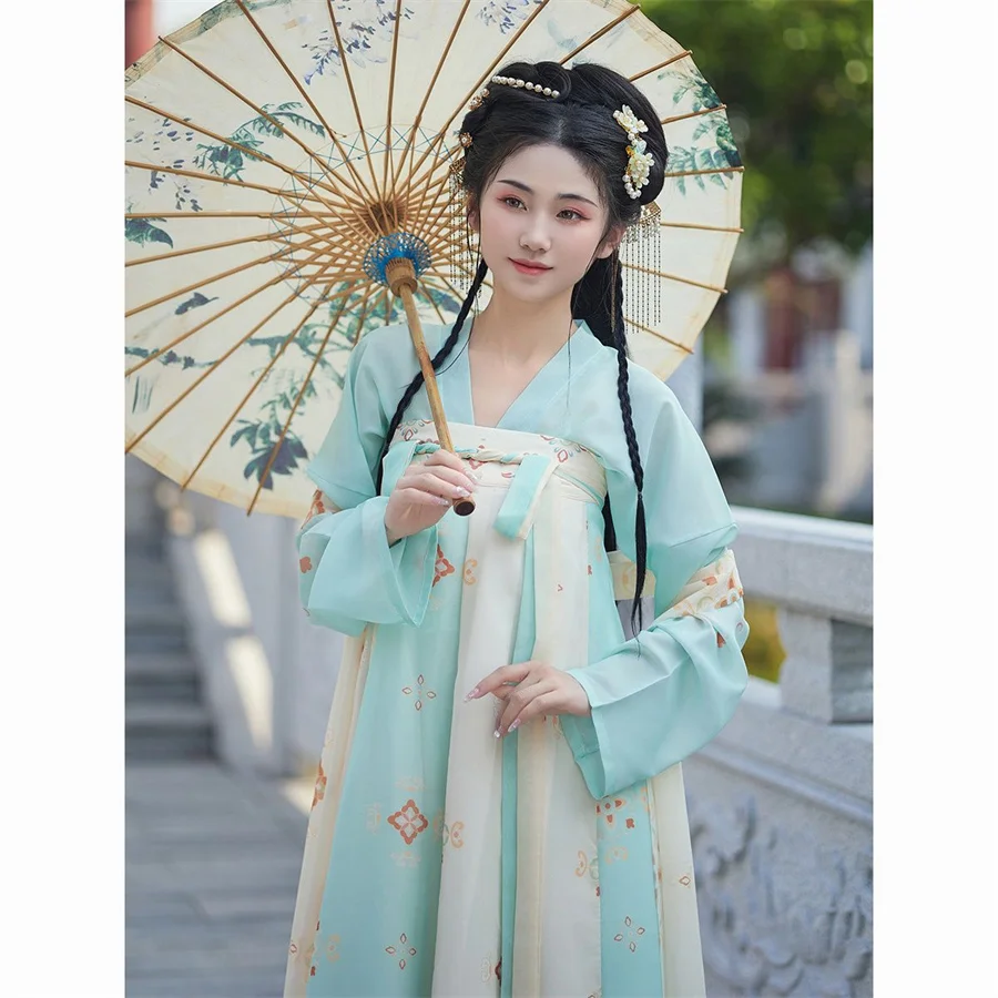 Hanfu Dress Women Ancient Chinese Traditional Hanfu Outfit Female Cosplay Costume Party Show Hanfu Green Sets Plus Size XL