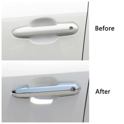 Imagen 2 del producto Para Toyota Rav 4 Rav4 2019-2025 cubierta de manija de puerta de Color de fibra de carbono Protector de decoración ABS embellecedor cromado con 2 juegos inteligentes