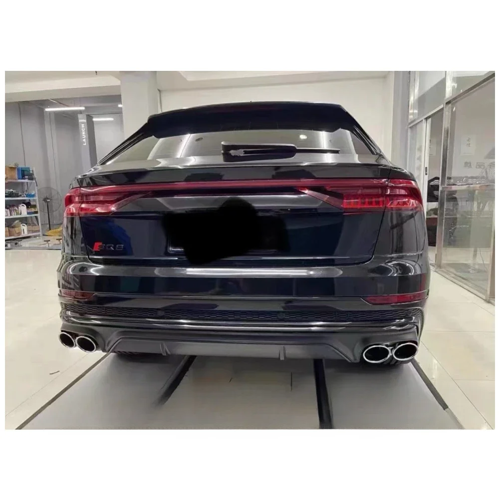 SQ8 style rear diffuser with exhaust pipes fit Audi Q8 PP auto tuning parts factory price