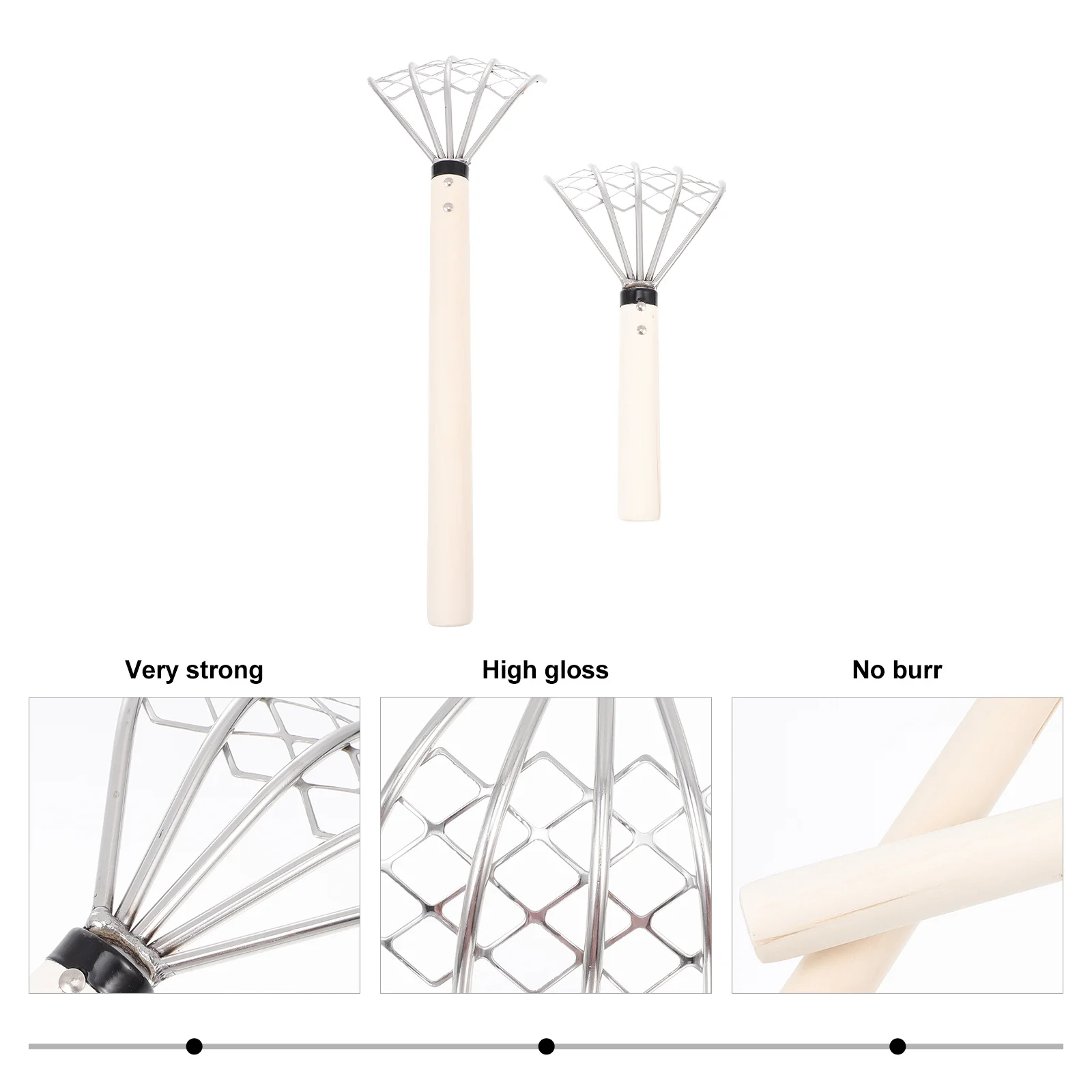 

2Pcs Stainless Steel Claw Rake Hand Cultivator Wood Handle Hard Claw Design Beach Shell Seafood Digging Tool Practical