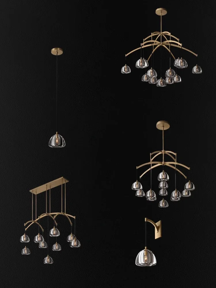 Modern American Design Copper Bedside Decor Pendant Lamp Kitchen Island Dinning Room Living Room Luxury Minimalist Chandelier