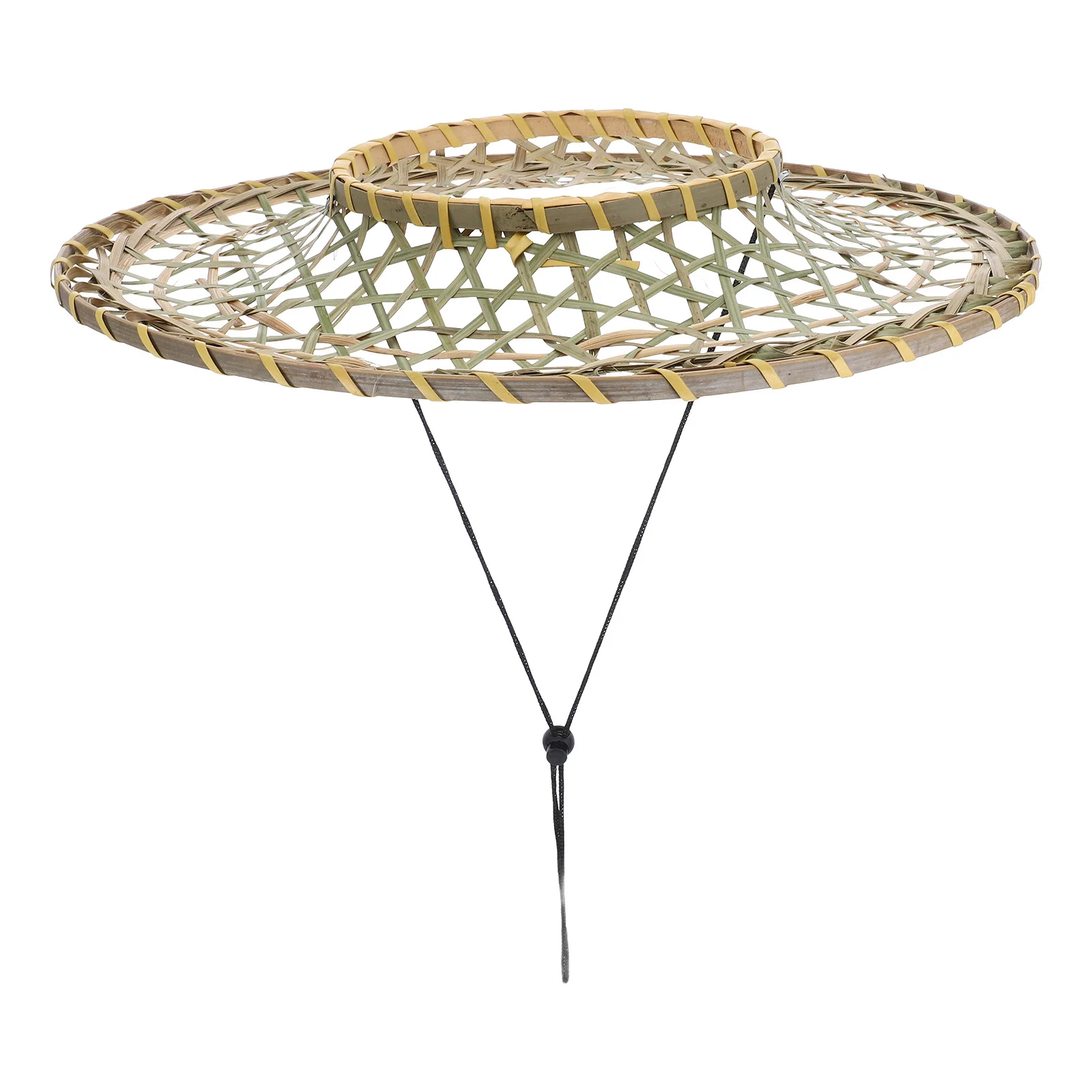 

Decorative Bamboo Hat Traditional Hollow Woven Conical Cap for Cosplay Party Performance Asian Sun Samurai Hat