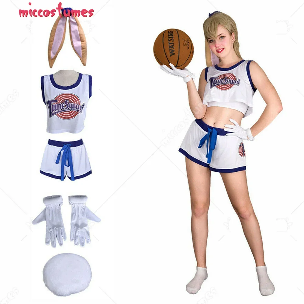 Lola Bunny Thỏ Cong Trang Phục Hóa Trang Với Găng Tay Và Phụ Kiện Tóc Dành Cho Nữ Halloween Trang Phục Hóa Trang