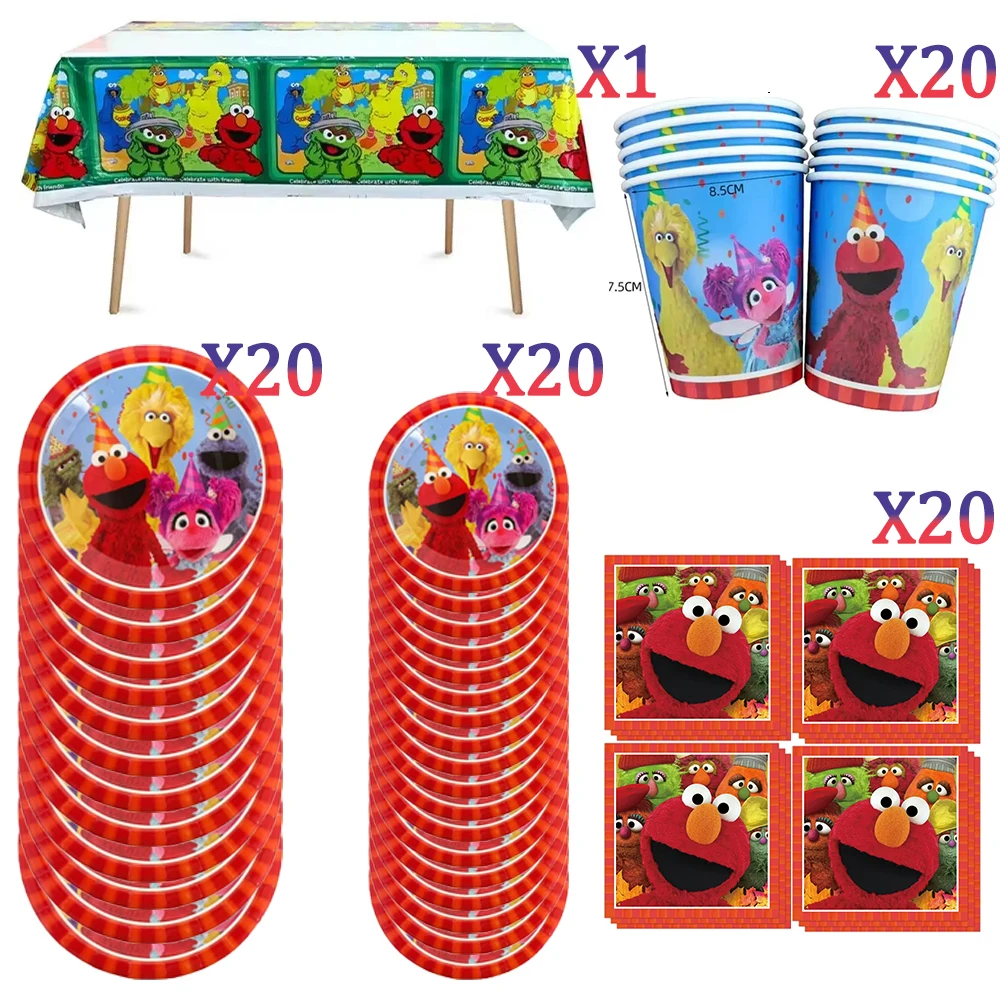 Geburtstagsballon-Partydekoration, Sesamstraßen-Thema, Teller, Kuchenaufsätze, Banner für Kindergeburtstag, Partyzubehör, Babyparty – Detail 5