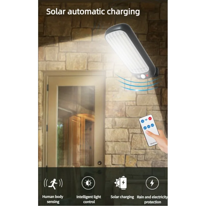 Solar Outdoor Lights Waterproof LED Garden Decoration Wall Lamp with Bright Lighting Remote Control Motion Sensor Street Light