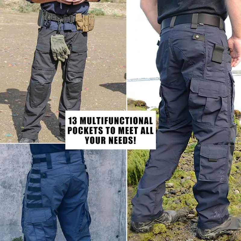 Frete Grátis Combat Men Pants Army Military Airsoft Tactical Bottoms Caça Multicam Múltiplos bolsos Straight-Leg Calças