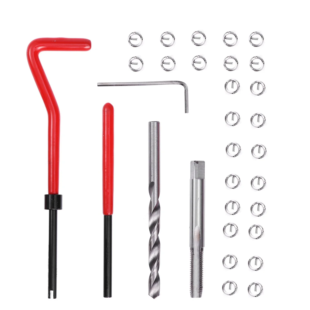 30 قطعة طقم تصليح الخيط M6 Helicoil إدراج تركيب مجموعة كاملة لإصلاح استعادة موضوع محرك السيارات #4