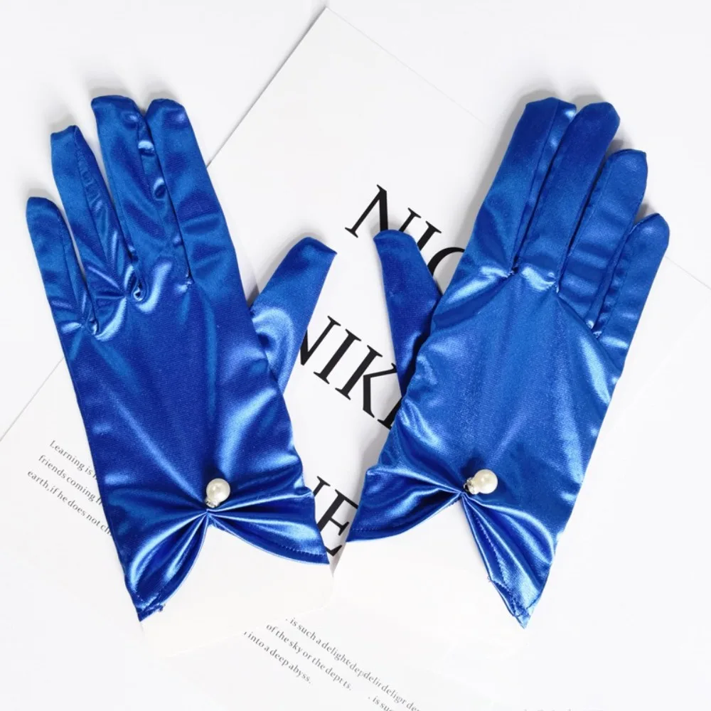 Events Activities Dress Solid Color Satin Gloves Satin Elastic Bridal Gloves Dance Mittens Women