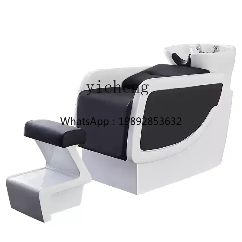 

FF Shampoo Bed Barber Shop Semi-Reclining Stainless Steel Flushing Bed