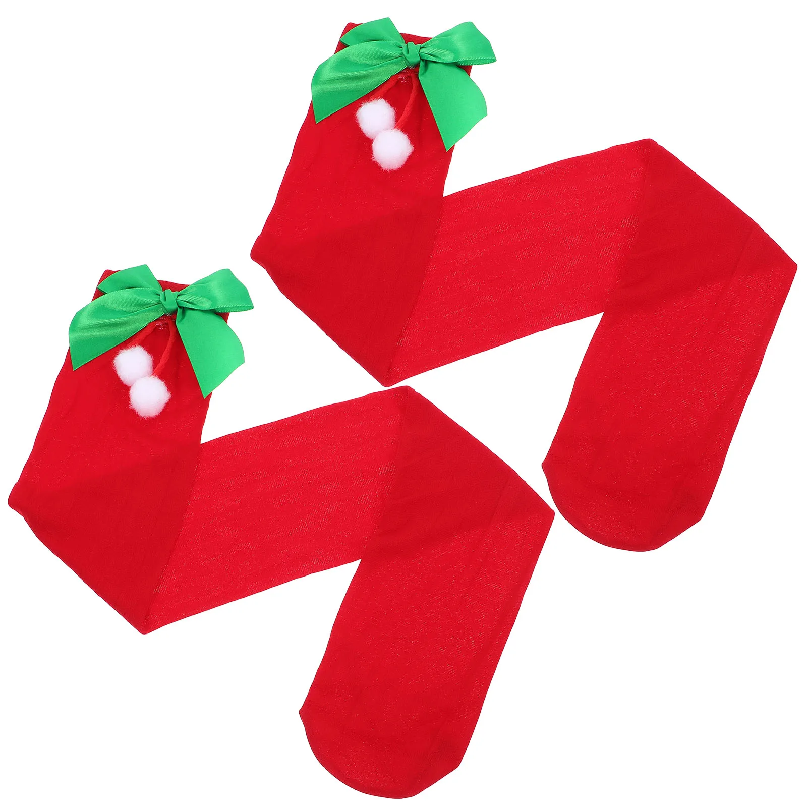 

Christmas High Long Stockings Warm Lovely Stockings Bowknot Women Girl Kids Party Cosplay Costume Festival Gift
