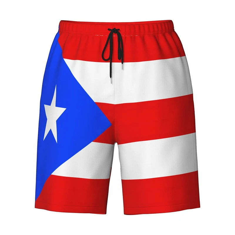 National Flag Print Board Shorts For Men Pride Street Personality Drawstring Stripe Beach Shorts Summer Jamaica Swim Trunks