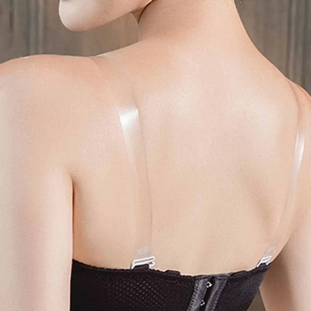 Ceinture de soutien-gorge à bretelles transparentes pour femmes, sous-vêtements en silicone réglables élastiques, bouton de soutien-gorge à haute élasticité