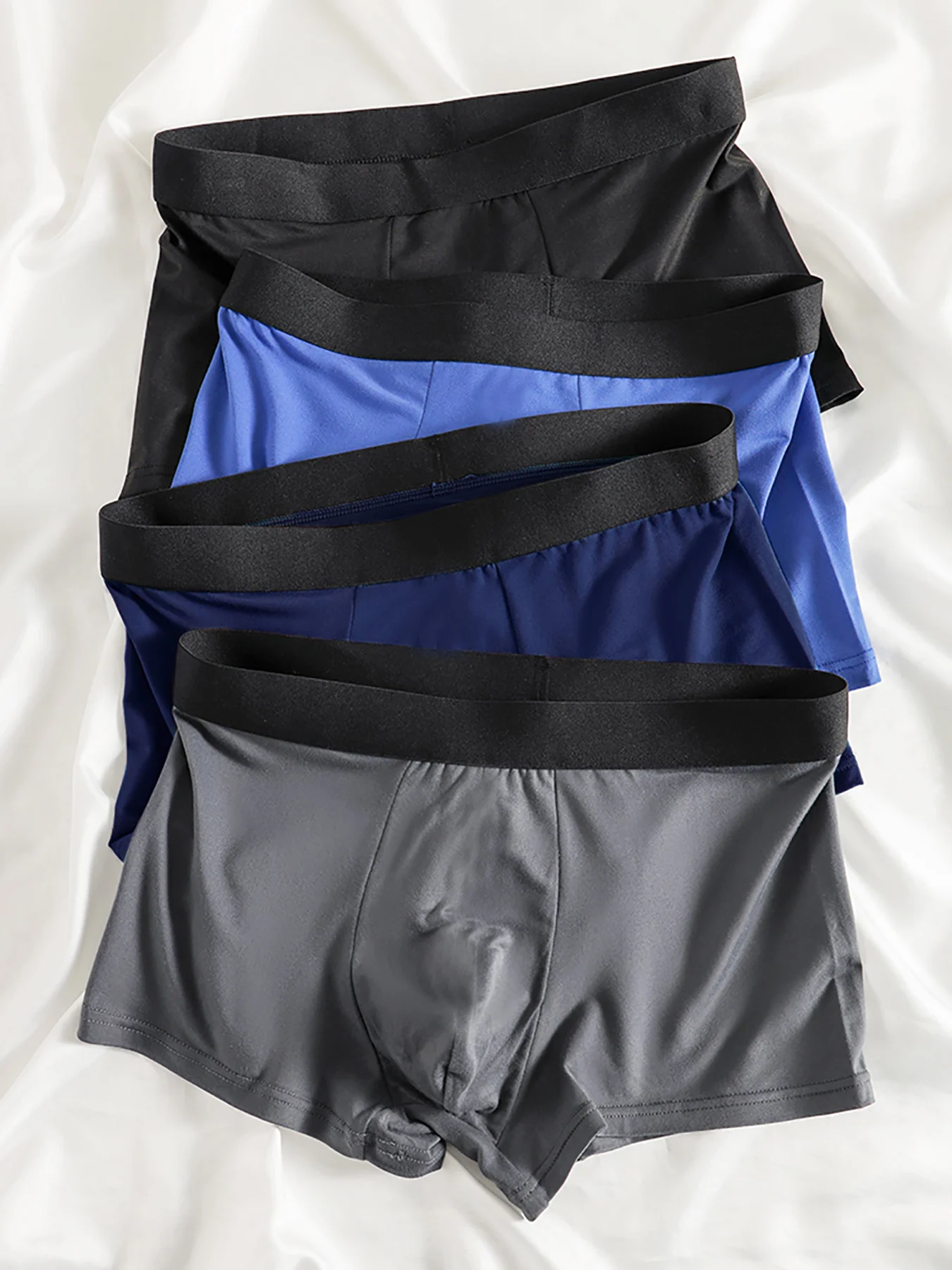 

4PCS! Four-color combination! Simple four-season men's briefs - sporty, casual, comfortable and breathable men's shorts